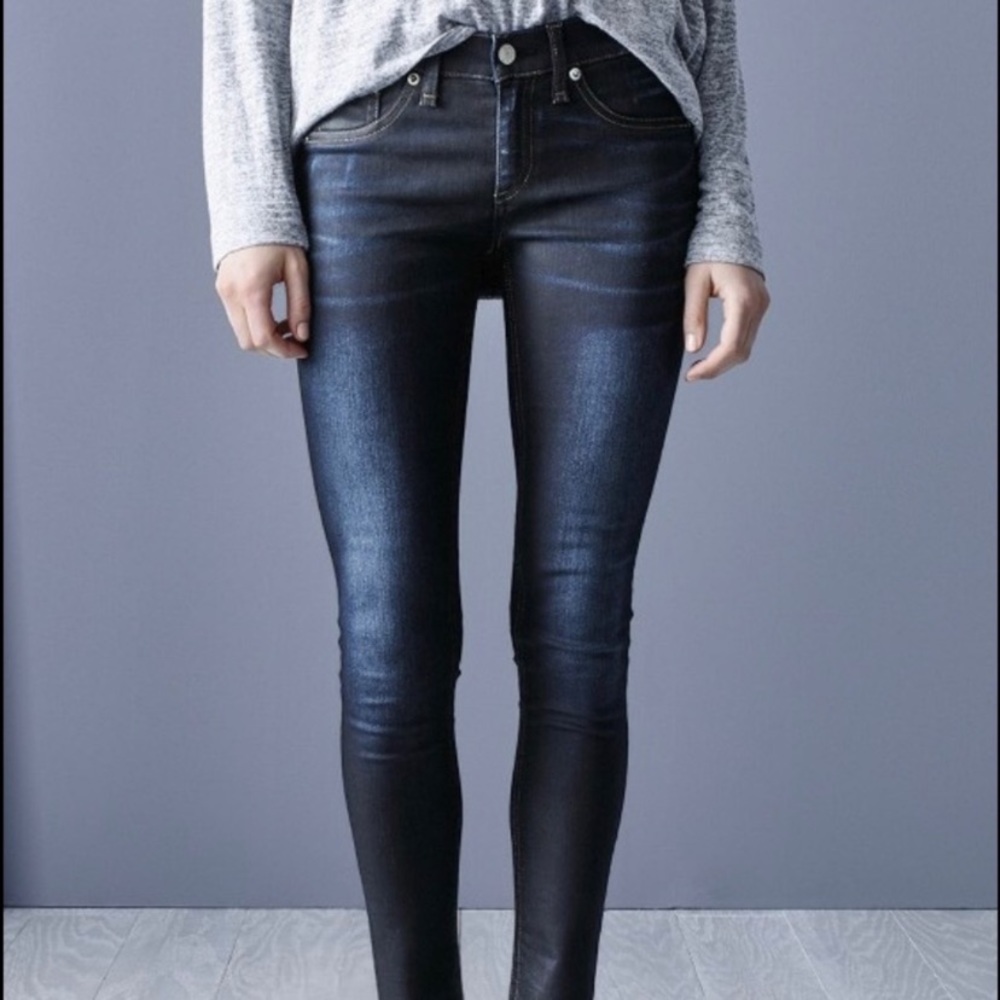 rag & bone Coated Indigo Skinny Jean